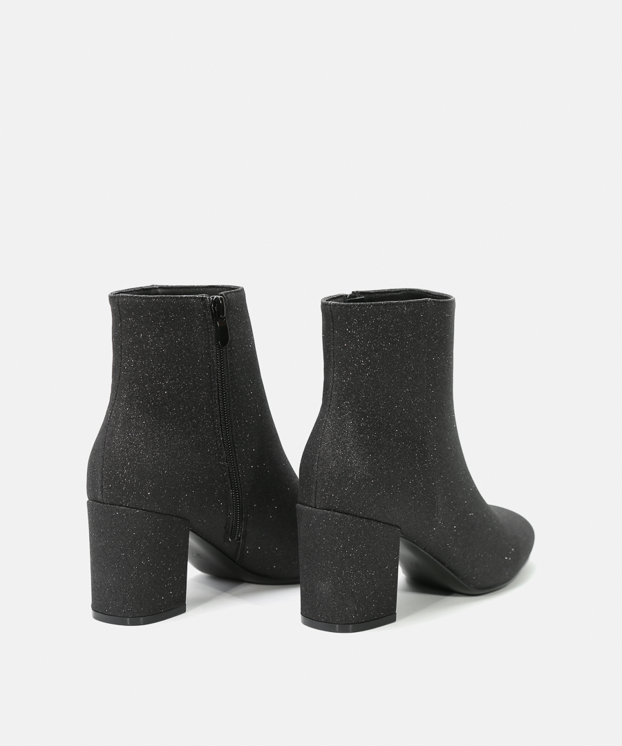 Botines glitter tacón ancho  image number null